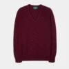 Hampshire Lambswool Jumper In Bordeaux - Classic Fit -Elegant Wear World Hampshire Lambswool Saddle Shoulder Bordeaux Jumper