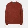 Hampshire Lambswool Jumper In Ember - Classic Fit -Elegant Wear World Hampshire Lambswool Saddle Shoulder Ember Jumper