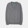 Hampshire Lambswool Jumper In Grey Mix - Classic Fit -Elegant Wear World Hampshire Lambswool Saddle Shoulder Grey Mix Jumper