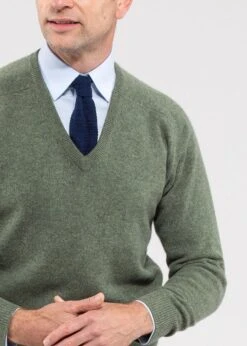 Hampshire Lambswool Jumper In Landscape - Classic Fit -Elegant Wear World Hampshire Lambswool Saddle Shoulder Landscape Image1