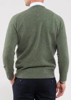 Hampshire Lambswool Jumper In Landscape - Classic Fit -Elegant Wear World Hampshire Lambswool Saddle Shoulder Landscape Image2