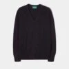 Hampshire Lambswool Jumper In Navy - Classic Fit -Elegant Wear World Hampshire Lambswool Saddle Shoulder Navy Jumper