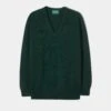 Hampshire Lambswool Jumper In Tartan Green - Classic Fit -Elegant Wear World Hampshire Lambswool Saddle Shoulder Tarten Green Jumper