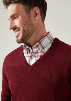 Hampshire Lambswool Jumper In Red Velvet - Classic Fit 9 Hampshire Lambswool Jumper In Red Velvet - Classic Fit -Elegant Wear World Hampshire Men s Lambswool Jumper In Classic Fit Red velvet 6
