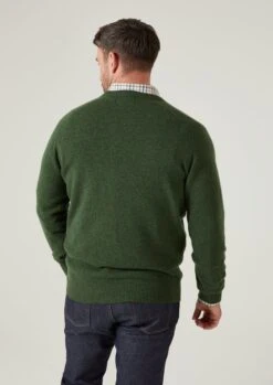 Hampshire Lambswool Jumper In Rosemary - Classic Fit 9 Hampshire Lambswool Jumper In Rosemary - Classic Fit -Elegant Wear World Hampshire Men s Lambswool Jumper In Classic Fit Rosemary 4