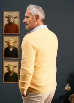 Hampshire Lambswool Jumper In Canary - Classic Fit -Elegant Wear World Hampshire lambswool jumper canary 3