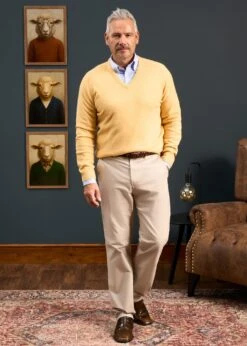 Hampshire Lambswool Jumper In Canary - Classic Fit -Elegant Wear World Hampshire lambswool jumper canary 6