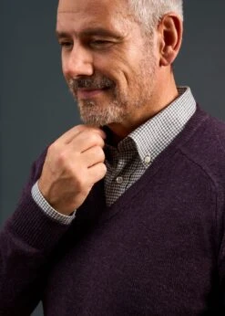 Kilsyth Men's Lambswool Jumper In Elderberry - Regular Fit 8 Kilsyth Men's Lambswool Jumper In Elderberry - Regular Fit -Elegant Wear World Kilsyth Men s Lambswool Jumper Elderberry 1