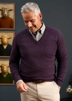 Kilsyth Men's Lambswool Jumper In Elderberry - Regular Fit 9 Kilsyth Men's Lambswool Jumper In Elderberry - Regular Fit -Elegant Wear World Kilsyth Men s Lambswool Jumper Elderberry 2