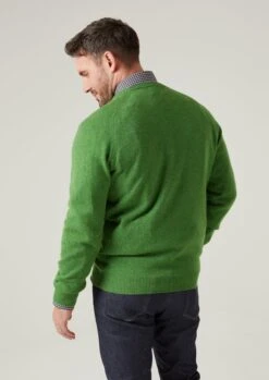 Kilsyth Men's Lambswool Jumper In Watercress - Regular Fit -Elegant Wear World Kilsyth Men s Lambswool Jumper In Regular Fit Watercress 4