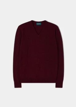 Kilsyth Men's Lambswool Jumper In Red Velvet - Regular Fit