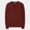 Kilsyth Men's Lambswool Jumper In Sienna - Regular Fit -Elegant Wear World Kilsyth Mens Lambswool Jumper Sienna