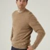 Kinnadie Supersoft Shetland Jumper In Pale Oak - Regular Fit -Elegant Wear World Kinnadie mens supersoft shetland jumper pale oak 1