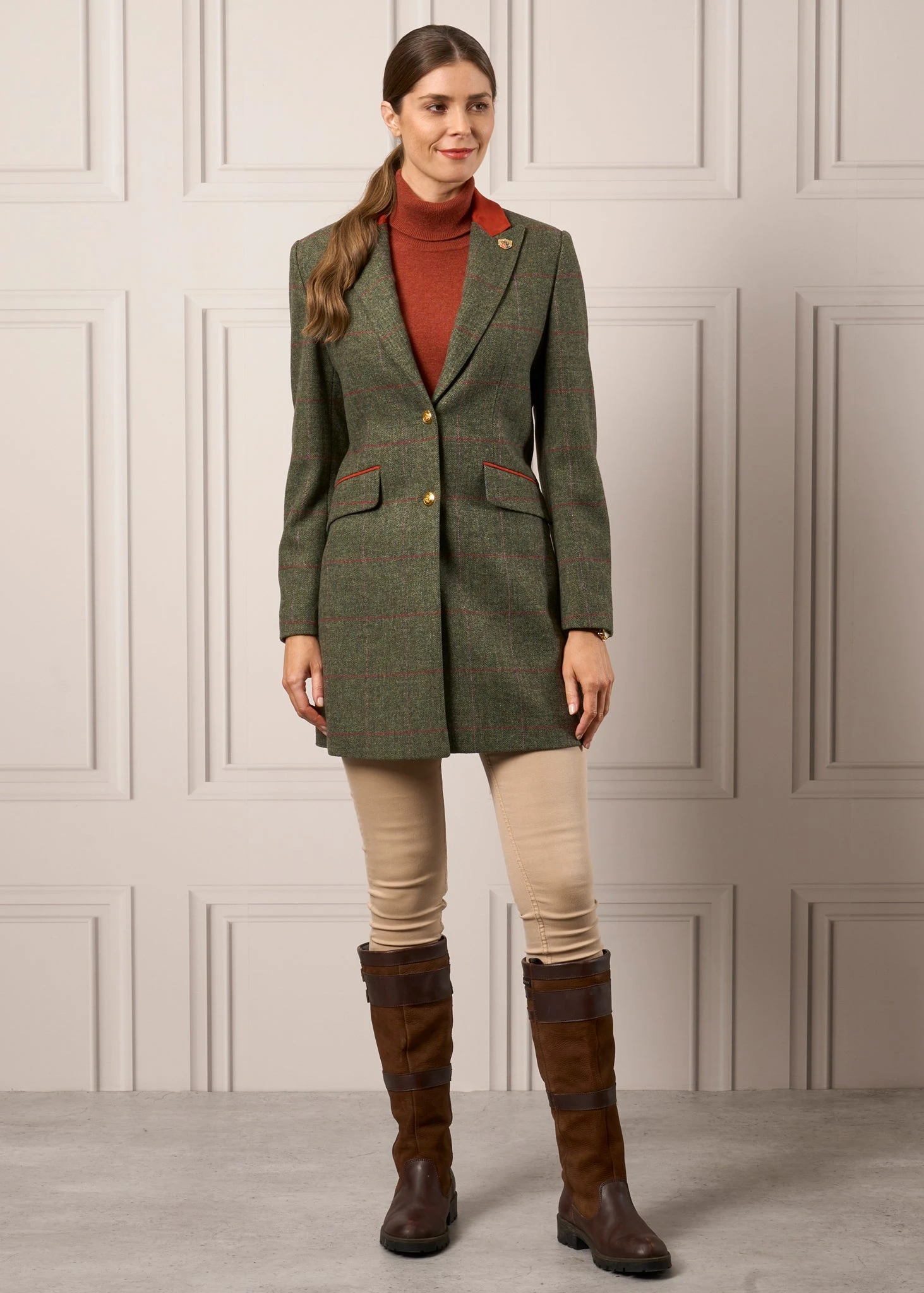 Combrook Ladies Mid-Thigh Coat In Heath - Regular Fit 3 Combrook Ladies Mid-Thigh Coat In Heath - Regular Fit - Image 3