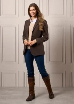 Surrey Ladies Tweed Blazer In Bramble - Regular Fit -Elegant Wear World Ladies Tweed Blazer Surrey Bramble 2