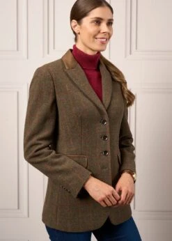 Surrey Ladies Tweed Blazer In Hemlock - Regular Fit -Elegant Wear World Ladies Tweed Blazer Surrey Hemlock 4