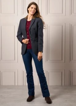 Surrey Ladies Tweed Blazer In Blue - Regular Fit -Elegant Wear World Ladies Tweed Blue Blazer Surrey 1