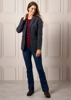 Surrey Ladies Tweed Blazer In Blue - Regular Fit -Elegant Wear World Ladies Tweed Blue Blazer Surrey 2
