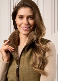 Combrook Ladies Tweed Gilet In Grove - Regular Fit 15 Combrook Ladies Tweed Gilet In Grove - Regular Fit -Elegant Wear World Ladies Tweed Gilet Combrook Grove 1