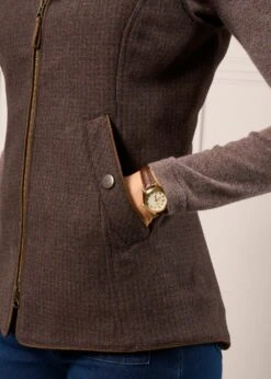 Surrey Ladies Tweed Gilet In Bramble -Elegant Wear World Ladies Tweed Gilet Faux Fur Surrey Bramble 5