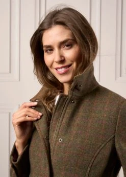 Surrey Ladies Tweed Coat In Hemlock - Regular Fit -Elegant Wear World Ladies Tweed Jacket Surrey Hemlock 3