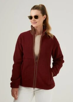 Aylsham Ladies Fleece Jacket In Bloodstone - Regular Fit -Elegant Wear World LadiesFleeceJacketinBloodstone1