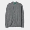 Cornwall Lambswool Cardigan In Grey Mix - Classic Fit -Elegant Wear World Lambswool Cardigan Grey Mix
