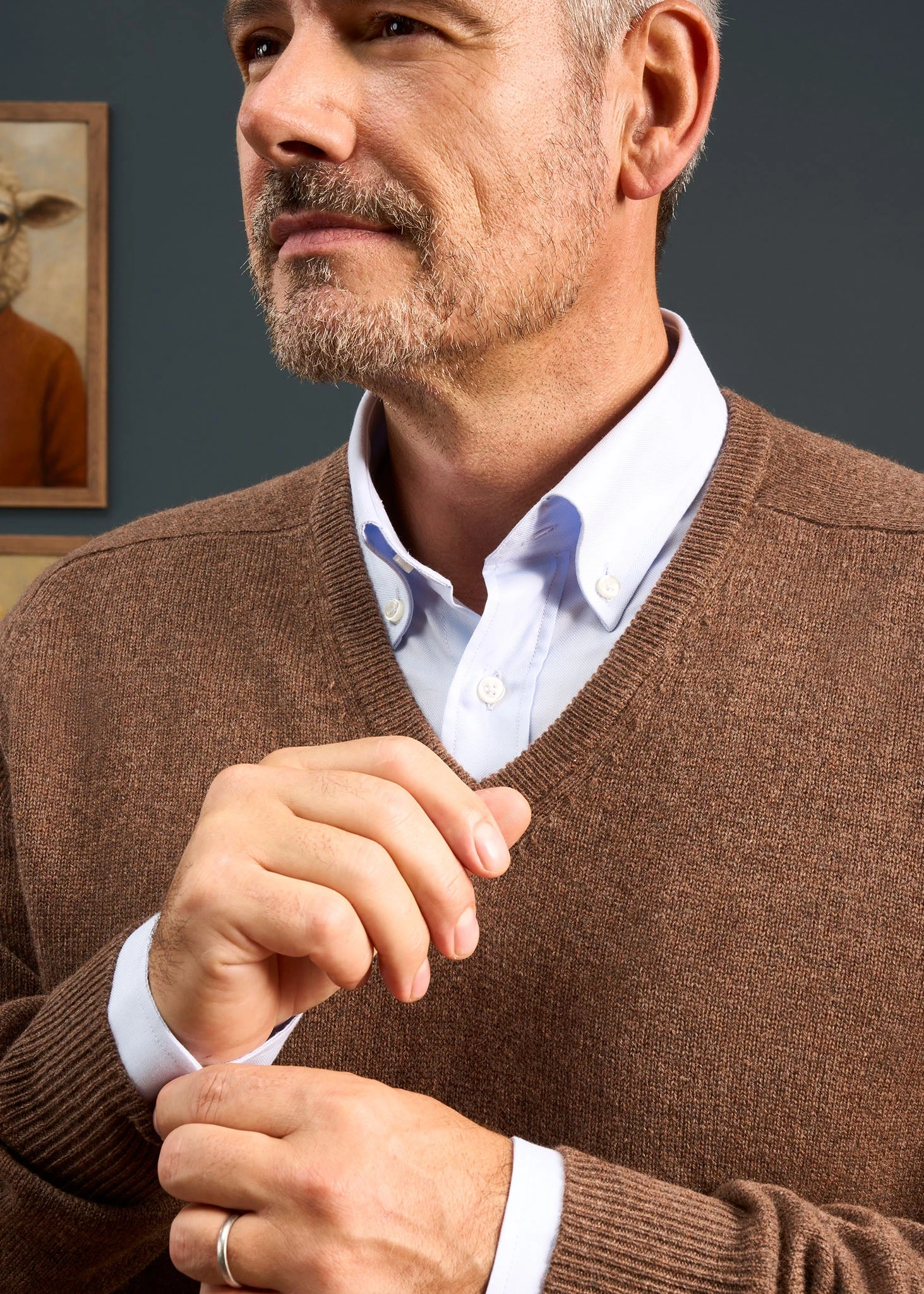 Hampshire Lambswool Jumper In Tobacco - Classic Fit 5 Hampshire Lambswool Jumper In Tobacco - Classic Fit - Image 5