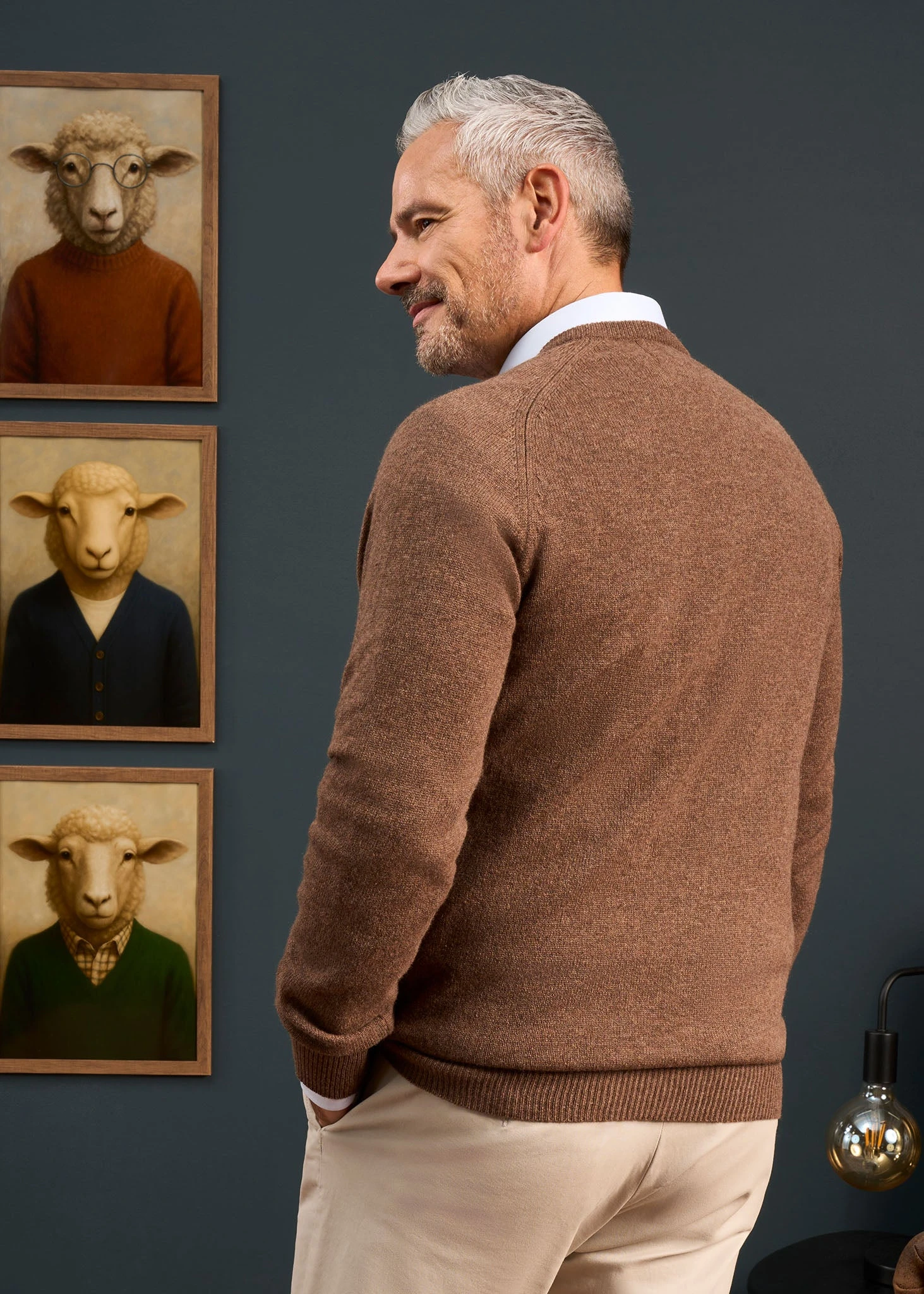 Hampshire Lambswool Jumper In Tobacco - Classic Fit 4 Hampshire Lambswool Jumper In Tobacco - Classic Fit - Image 4