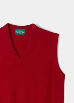 Norfolk Men's Lambswool Slipover In Dubonnet - Classic Fit -Elegant Wear World Lambswool Slipover Sweater Dubonnet 1