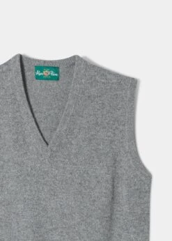 Norfolk Men's Lambswool Slipover In Grey Mix - Classic Fit 4 Norfolk Men's Lambswool Slipover In Grey Mix - Classic Fit -Elegant Wear World Lambswool Slipover Sweater Grey Mix 1