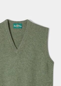 Norfolk Men's Lambswool Slipover In Landscape - Classic Fit 4 Norfolk Men's Lambswool Slipover In Landscape - Classic Fit -Elegant Wear World Lambswool Slipover Sweater Landscape 1