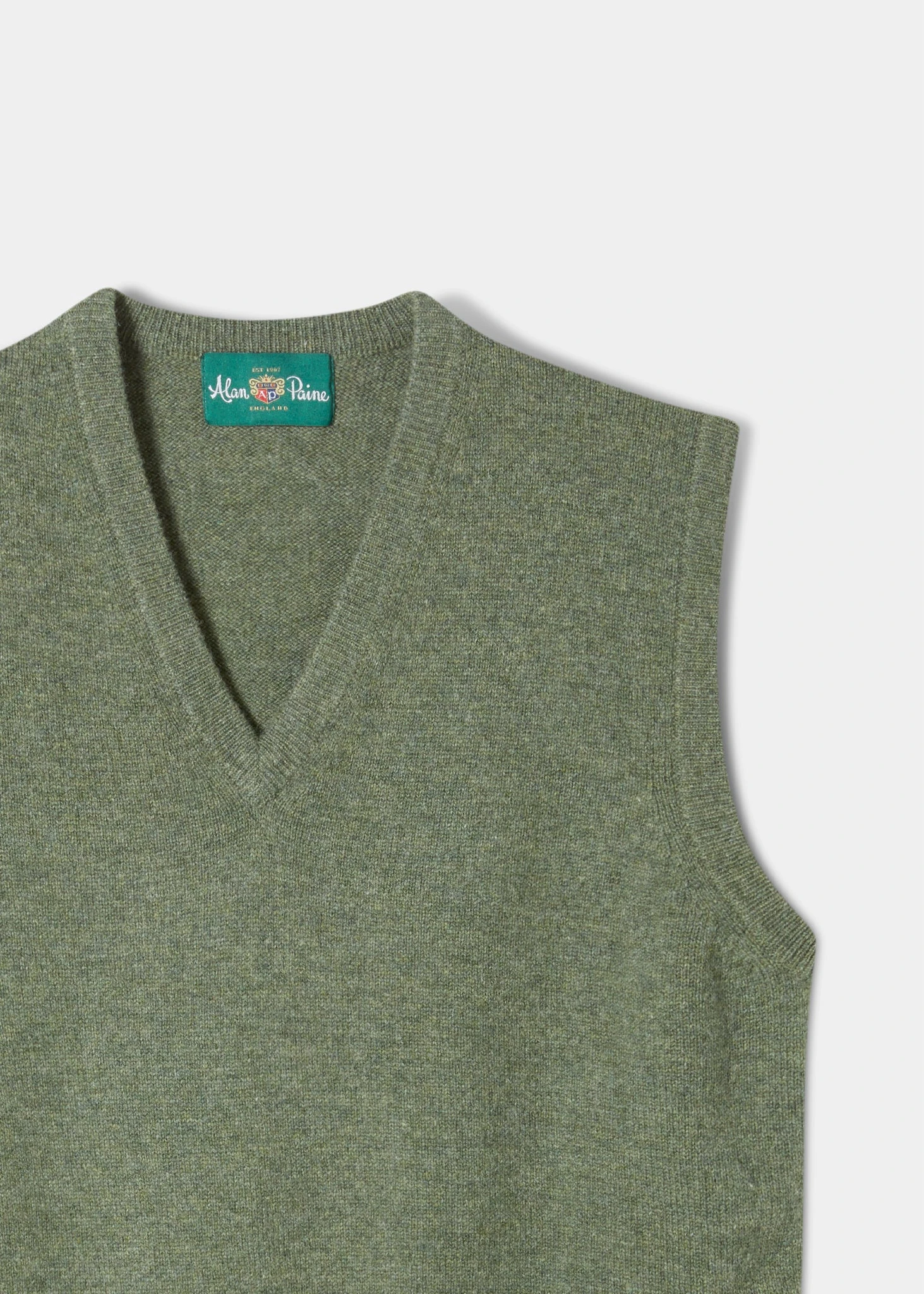 Norfolk Men's Lambswool Slipover In Landscape - Classic Fit 2 Norfolk Men's Lambswool Slipover In Landscape - Classic Fit - Image 2