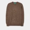 Dorset Men's Lambswool Jumper In Tobacco - Classic Fit -Elegant Wear World Lambswool Sweater Dorset Tobacco