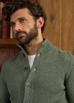 Landford Men's Lambswool Buttoned Jumper In Landscape - Regular Fit 11 Landford Men's Lambswool Buttoned Jumper In Landscape - Regular Fit -Elegant Wear World Landford Cable Lambswool Cardigan Landscape 5