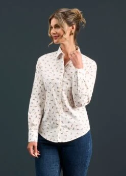 Lawen Ladies Printed Cotton Shirt - Dog & Duck Design -Elegant Wear World Lawen Ladies Printed Cotton Shirt Dog and Duck Design 2