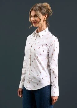 Lawen Ladies Printed Cotton Shirt - Pheasant Design -Elegant Wear World Lawen Ladies Printed Cotton Shirt Pheasant Design 2