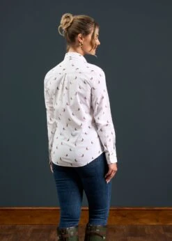 Lawen Ladies Printed Cotton Shirt - Pheasant Design -Elegant Wear World Lawen Ladies Printed Cotton Shirt Pheasant Design 3