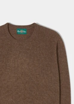 Lenzie Men's Lambswool Jumper In Tobacco - Regular Fit 4 Lenzie Men's Lambswool Jumper In Tobacco - Regular Fit -Elegant Wear World Lenzie Lambswool Tobacco Jumper 2