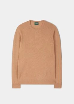 Lenzie Men's Lambswool Jumper In Camel - Regular Fit