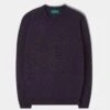 Lenzie Men's Lambswool Jumper In Elderberry - Regular Fit -Elegant Wear World Lenzie Mens Lambswool Jumper Elderberry