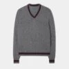 Limited Edition Commemorative Lambswool Sweater In Grey Mix -Elegant Wear World Limited edition commemorative lambswool sweater grey mix 1