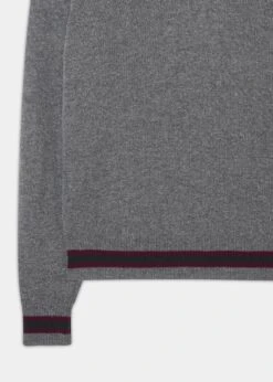 Limited Edition Commemorative Lambswool Sweater In Grey Mix 7 Limited Edition Commemorative Lambswool Sweater In Grey Mix -Elegant Wear World Limited edition commemorative lambswool sweater grey mix 3