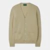 Men's Geelong Lambswool Cardigan In Natural - Classic Fit -Elegant Wear World MENS GEELONG CARDIGAN NATURAL