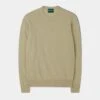 Men's Geelong Lambswool Crew Neck Jumper In Natural - Regular Fit -Elegant Wear World MENS GEELONG LAMBSWOOL CREW NECK JUMPER NATURAL