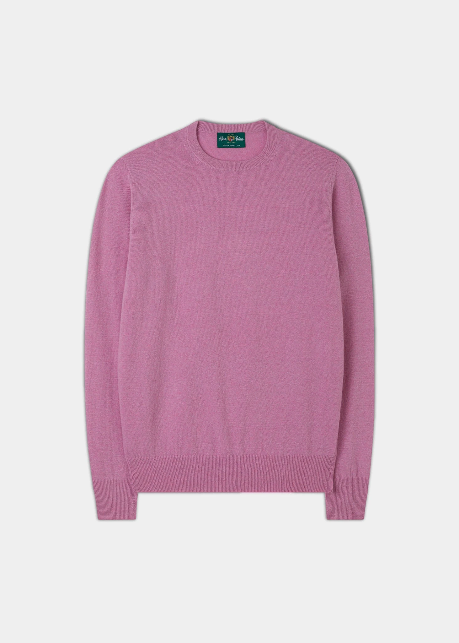 Men's Geelong Lambswool Crew Neck Jumper In Pink Haze - Regular Fit 1 Men's Geelong Lambswool Crew Neck Jumper In Pink Haze - Regular Fit