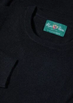 Melfort Cashmere Jumper In Black - Regular Fit -Elegant Wear World Melfort Cashmere Jumper Crew Neck Black