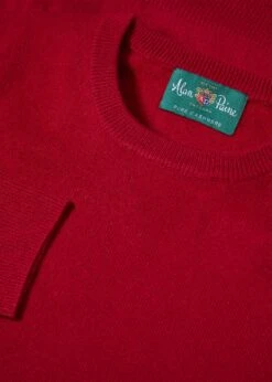 Melfort Cashmere Jumper In Ruby - Regular Fit -Elegant Wear World Melfort Cashmere Jumper Crew Neck Ruby