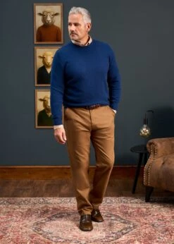 Melfort Cashmere Jumper In Indigo - Regular Fit -Elegant Wear World Melfort Mens Cashmere Jumper Indigo 2