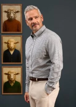 Men's Cotton Button Down Blue Small Check Shirt - Regular Fit. -Elegant Wear World Mens Button Down Blue Small Check Shirt 6